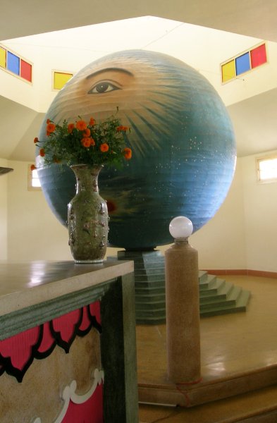 Sphere behind the Cao Đài temple altar